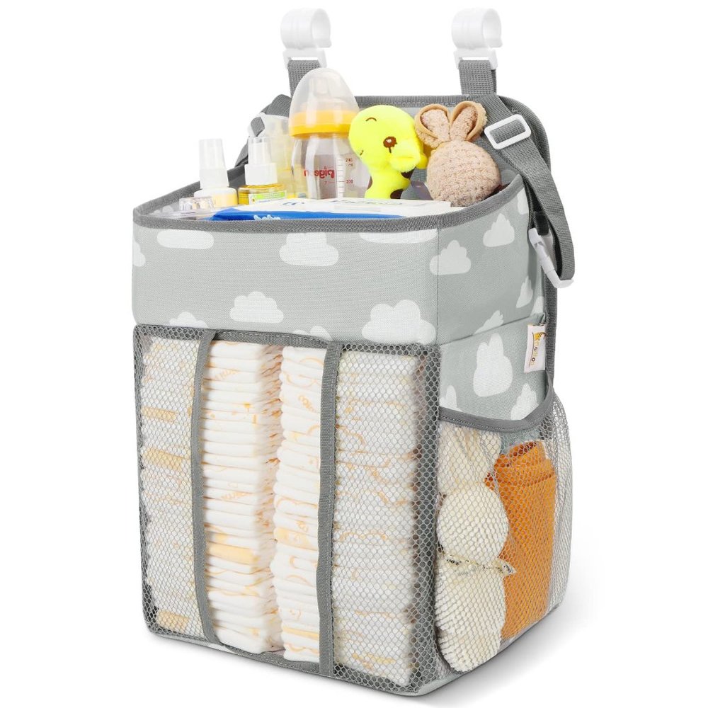 Maliton Hanging Diaper Caddy Organizer Gray Cloud